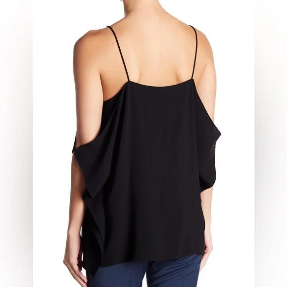 THEORY NWT Petteri Rosina Crepe Camisole Cami Tank Top Blouse S Black - Picture 2 of 10